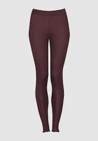 Leggings med hullmønster i merinoull/silke til dame