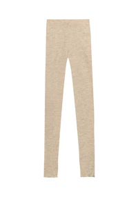 Leggings med hullmønster i merinoull/silke til dame