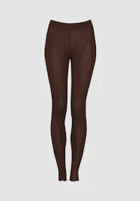 Leggings med hullmønster i merinoull/silke til dame
