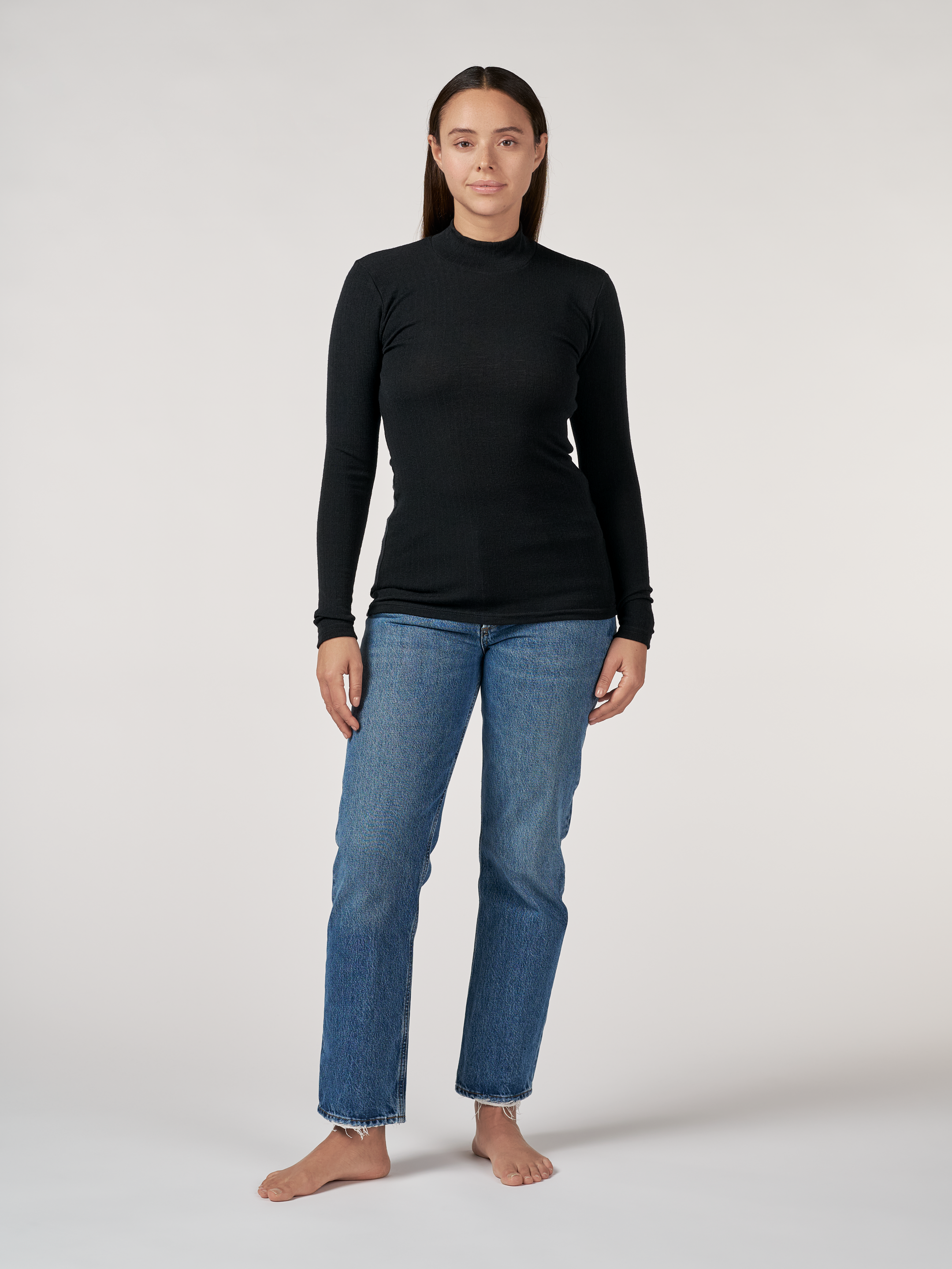 Topp med høy hals og lange ermer 3