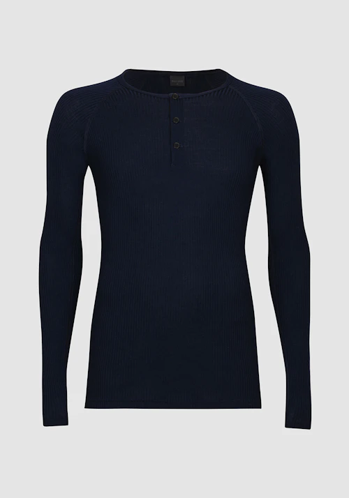 Langermet Henley-topp med raglanermer