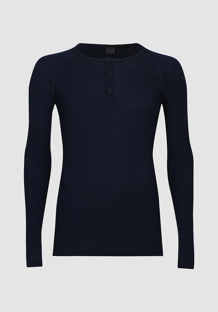 Langermet Henley-topp med raglanermer
