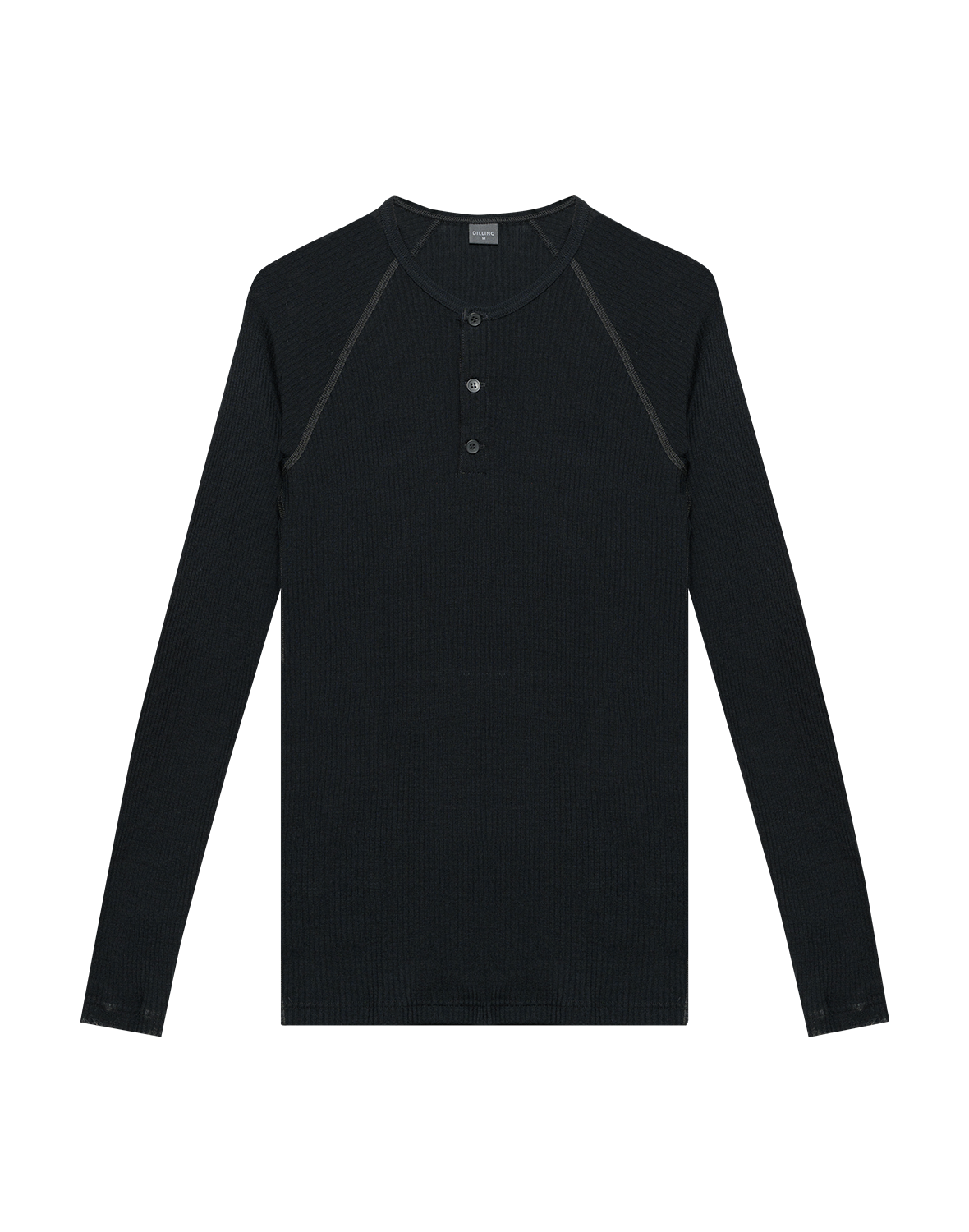 Langermet Henley-topp med raglanermer