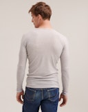 Shirt met knopen van merinowol voor heren Lichtgrijs