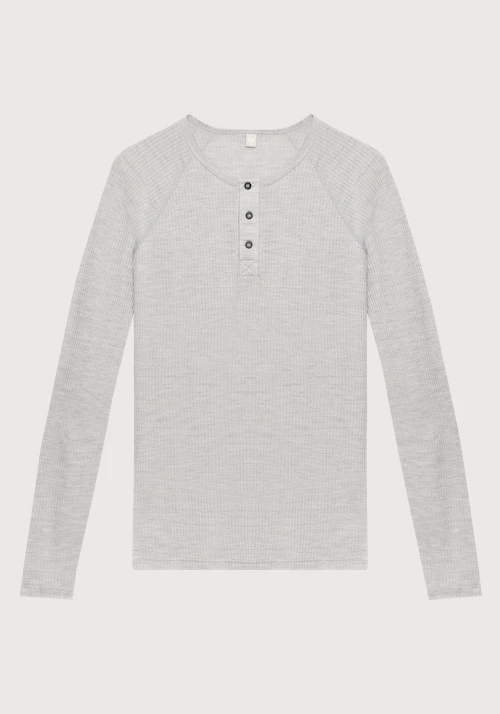 Langermet Henley-topp med raglanermer