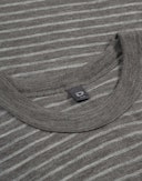 T-shirt i merinoull för herr Grårandig