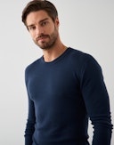 Shirt van merinowol voor heren Marineblauw