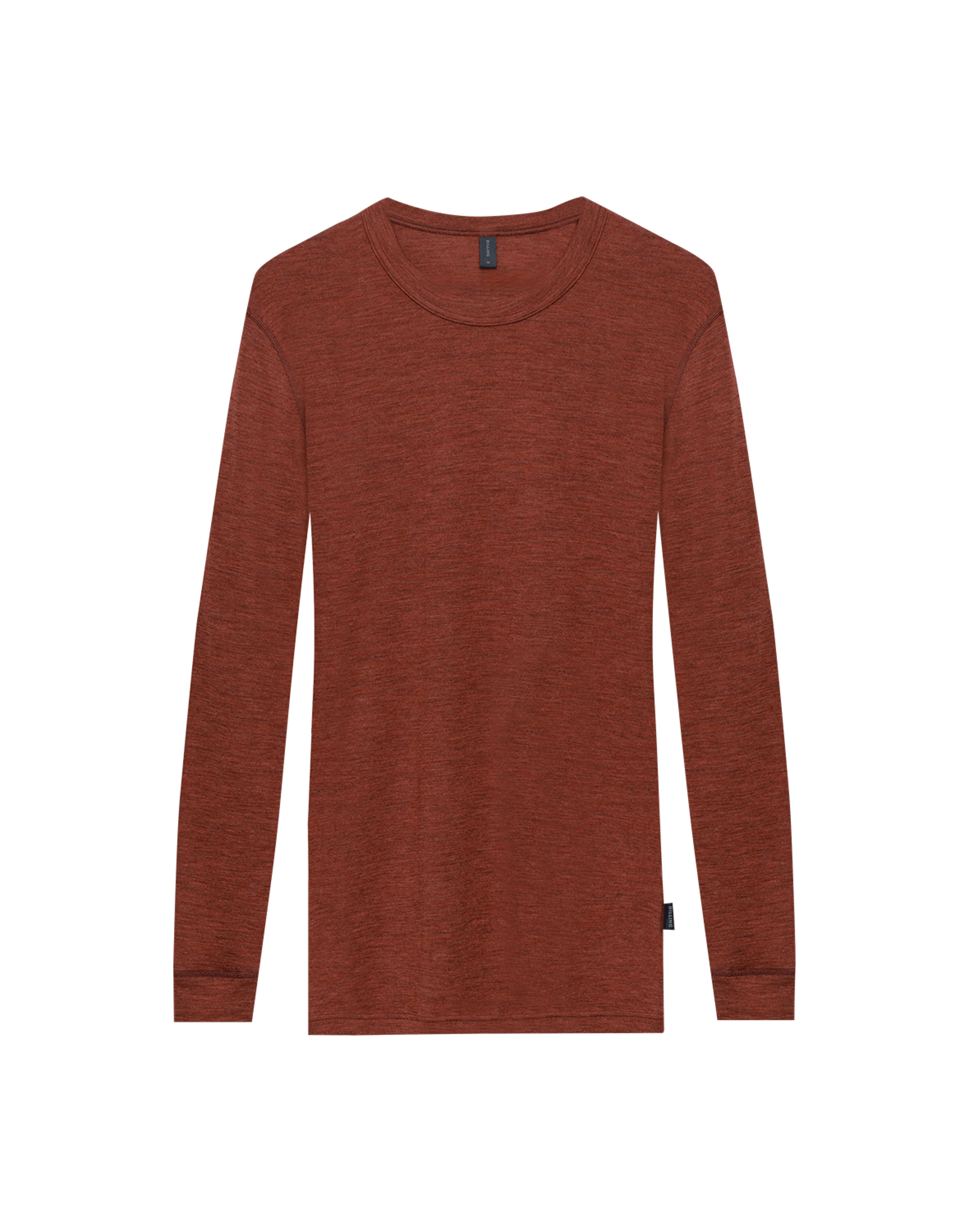 Herren Langarmshirt aus Merinowolle Rot Melange