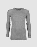 Herren Langarmshirt aus Merinowolle Grau meliert