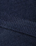 T-shirt med V-hals i merinould til mænd Mørkeblå