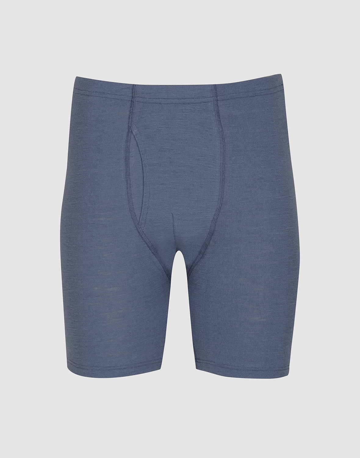 Lang boksershorts med gylf i merinoull til herre