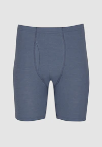 Lang boksershorts med gylf i merinoull til herre