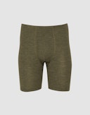 Lang boksershorts med gylf i merinoull til herre Mørkegrønnmelert