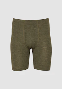 Lang boksershorts med gylf i merinoull til herre