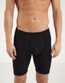 Lange tights med gylp i merinould til mænd Sort