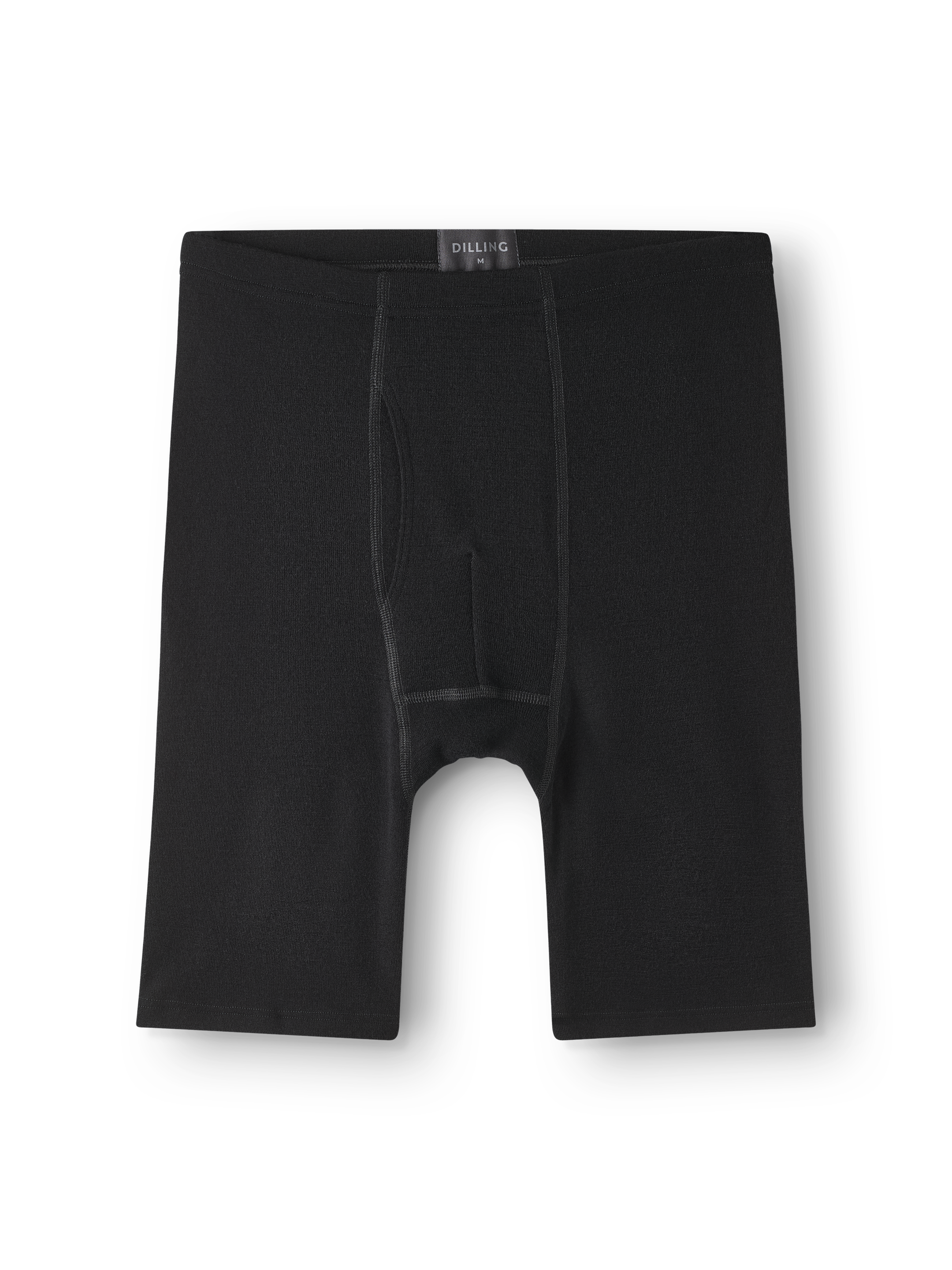 Lang boksershorts med gylf i merinoull til herre