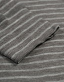 Men's merino wool long johns with fly Grey striped
