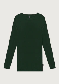 Plus size langermet topp i merinoull til herre