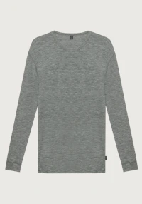 Plus size langermet topp i merinoull til herre