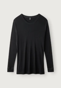Plus size langermet topp i merinoull til herre
