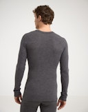 Men's merino wool long sleeve top Dark grey melange