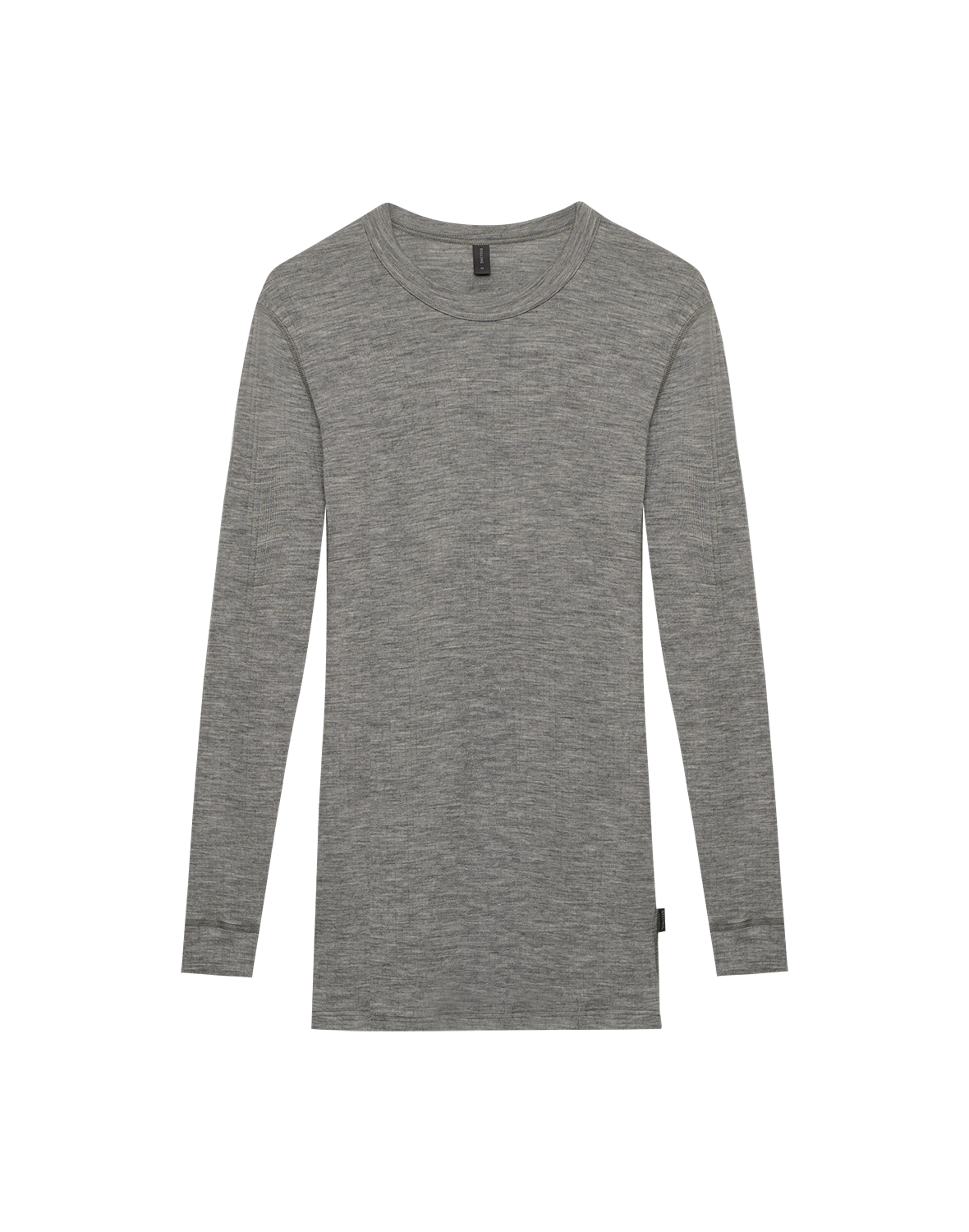 T-shirt manches longues en laine mérinos et soie GRIS FONCE pour femme