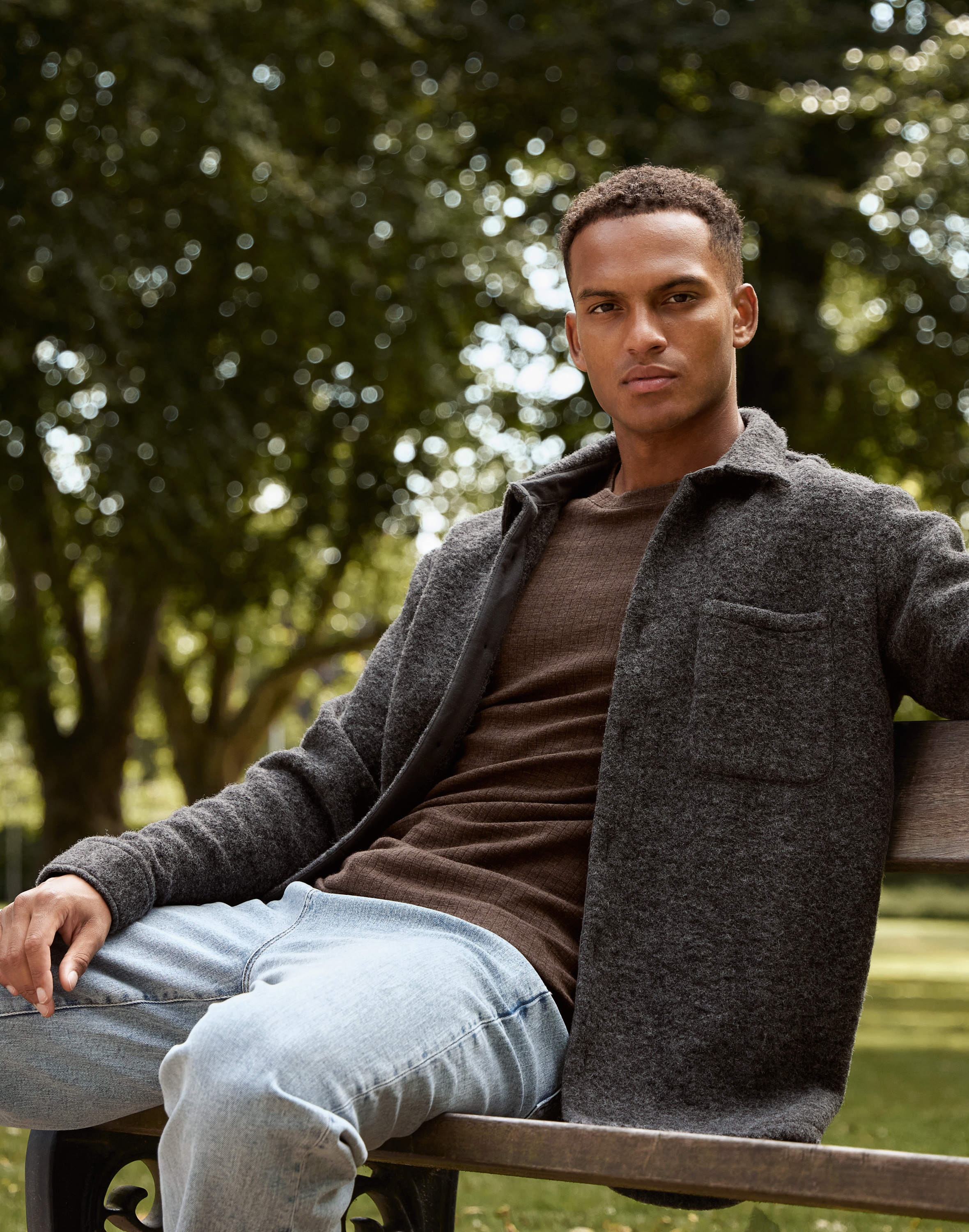 Men's merino wool T-shirt in Chestnut brown - $65.99 - Dilling