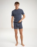 Boksershorts i merinoull til herre Blågråmelert