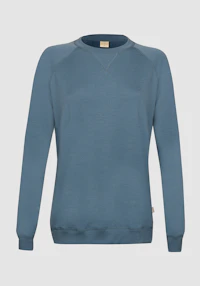 Sweatshirt i merinoullfrotté til dame