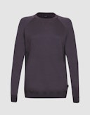 Women's merino wool terry sweatshirt Aubergine
