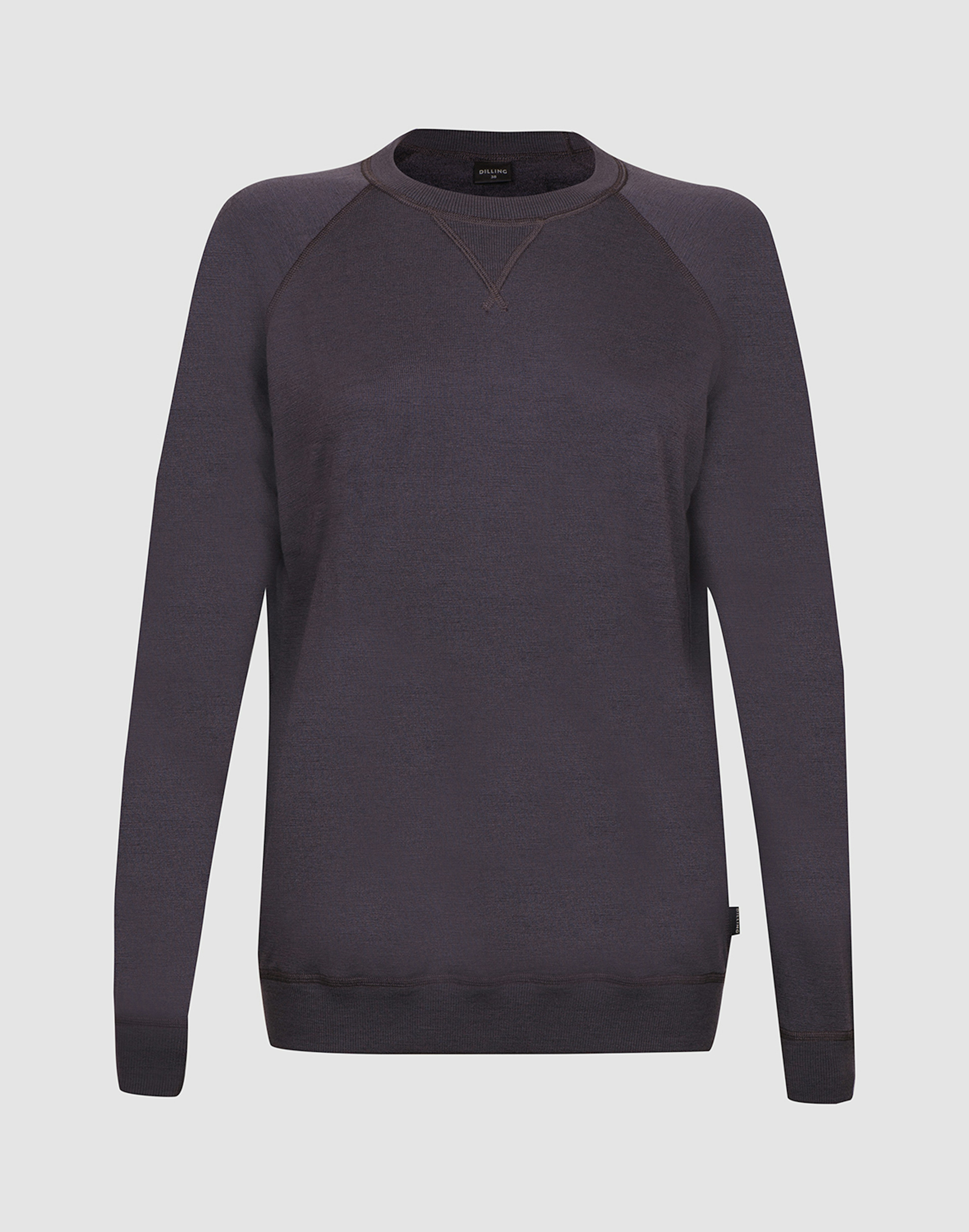Women's merino wool terry sweatshirt Aubergine