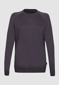 Sweatshirt i merinoullfrotté til dame
