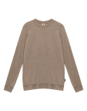 Sweatshirt i merinouldfrotté til kvinder Brunmelange