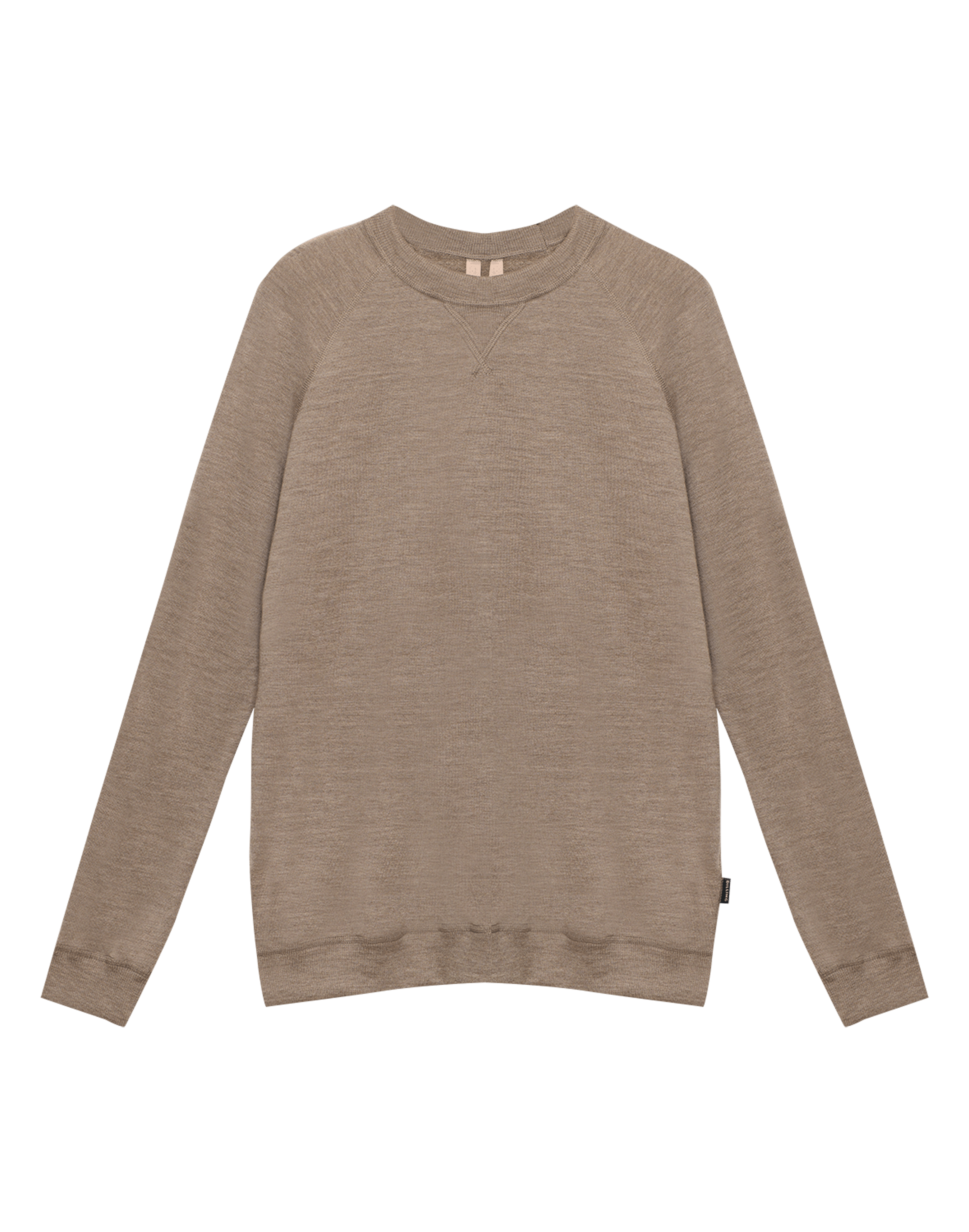 Sweatshirt i merinouldfrotté til kvinder Brunmelange