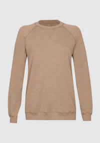 Sweatshirt i merinoullfrotté til dame