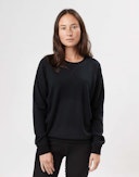 Sweater van merinowollen terry voor dames Zwart