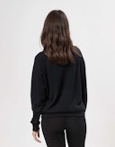 Sweater van merinowollen terry voor dames Zwart