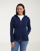Women's merino wool terry hoodie Navy blue