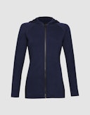 Women's merino wool terry hoodie Navy blue