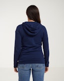 Women's merino wool terry hoodie Navy blue