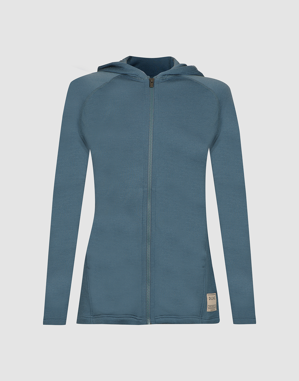 Hoodie i merinoullfrotté til dame