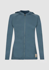 Hoodie i merinoullfrotté til dame