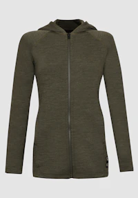 Hoodie i merinoullfrotté til dame