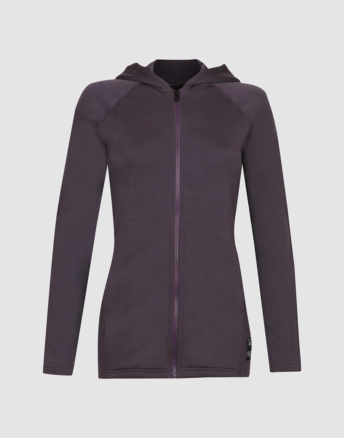 Hoodie i merinoullfrotté til dame