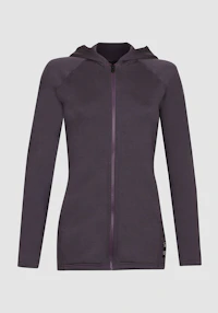 Hoodie i merinoullfrotté til dame