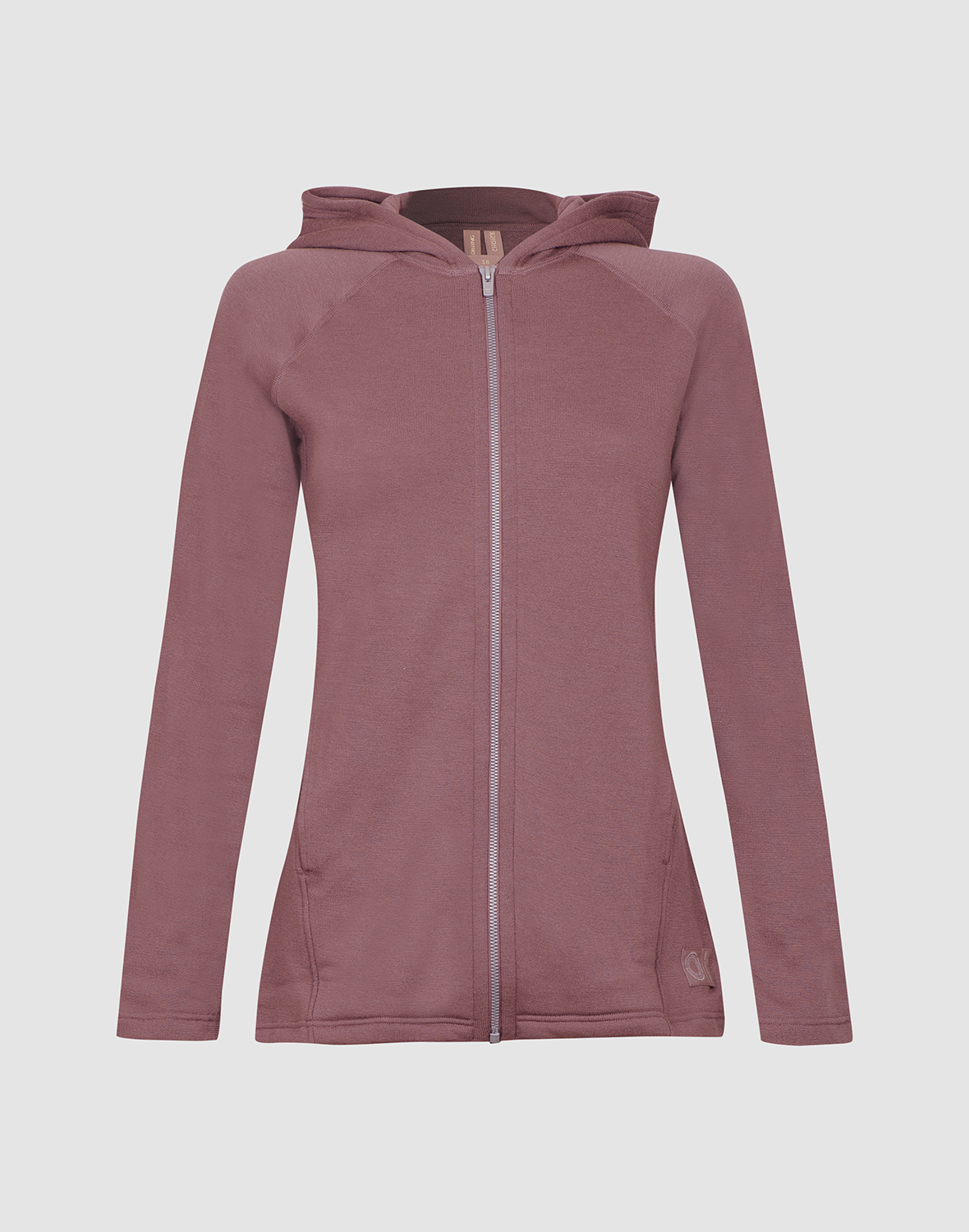 Hoodie i merinoullfrotté til dame