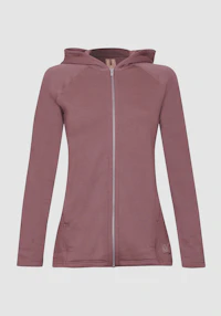 Hoodie i merinoullfrotté til dame