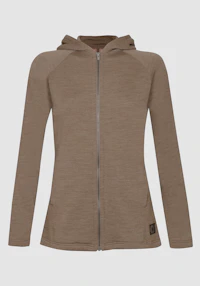 Hoodie i merinoullfrotté til dame