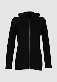 Hoodie i merinoullfrotté til dame