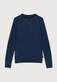 Sweatshirt i merinoullfrotté til herre